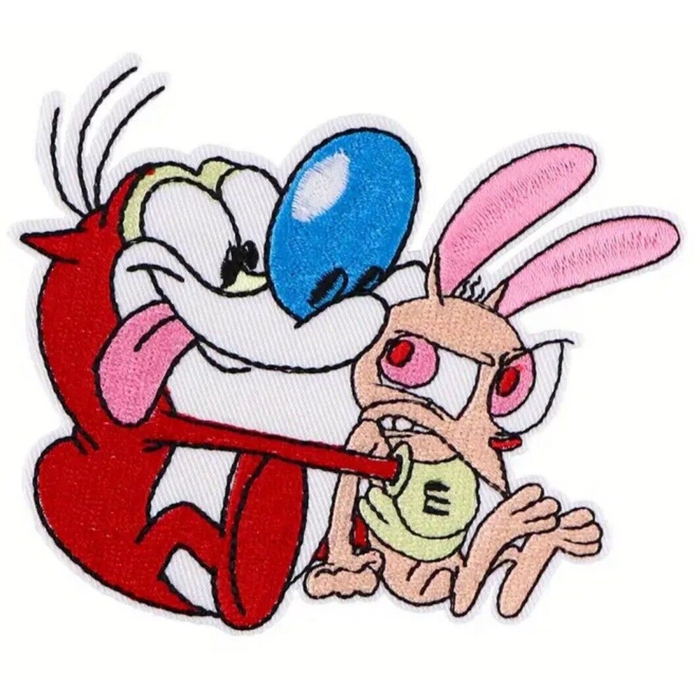 🔥 4” The Ren And Stimpy Show Cute Cartoon Characters Embroidered Iron On Patch